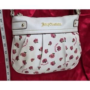 Juicy Couture Cross Body Bag Adjustable Strap Zip Closure Roses Y2K